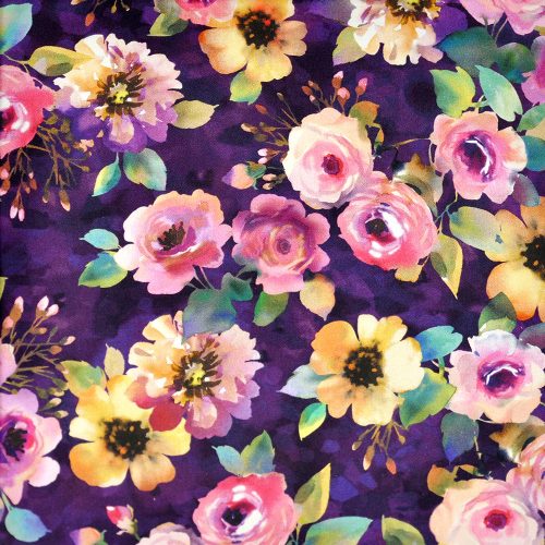 floral fancy - delicate breeze in purple - designer cotton fabric