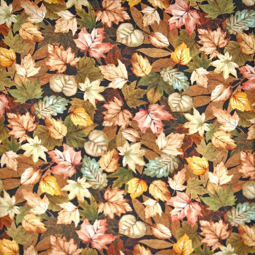 grateful - rustling leaves in taupe - designer cotton fabric