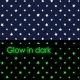 glow in the dark - I wish - stars in navy - designer cotton fabric