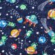 space trek in navy - designer cotton fabric