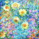 painterly petals - flowers in multi - designer cotton fabric