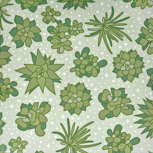 sunroom - succulents in sea mist - designer cotton fabric