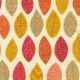 leaves in mango - designer cotton fabric