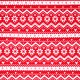 nordic pattern in red - printed poplin fabric