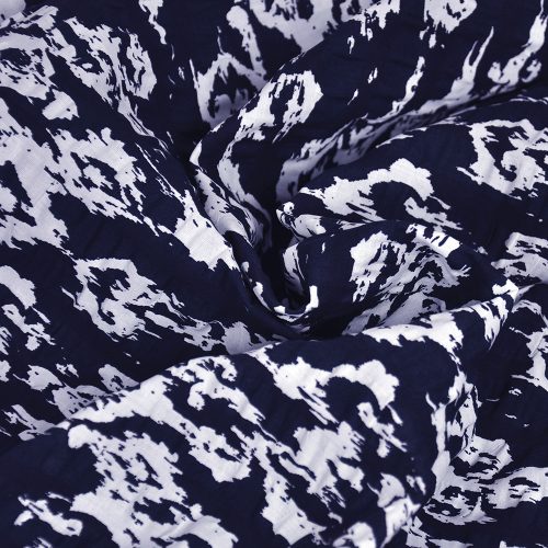 ikat navy - seersucker fabric